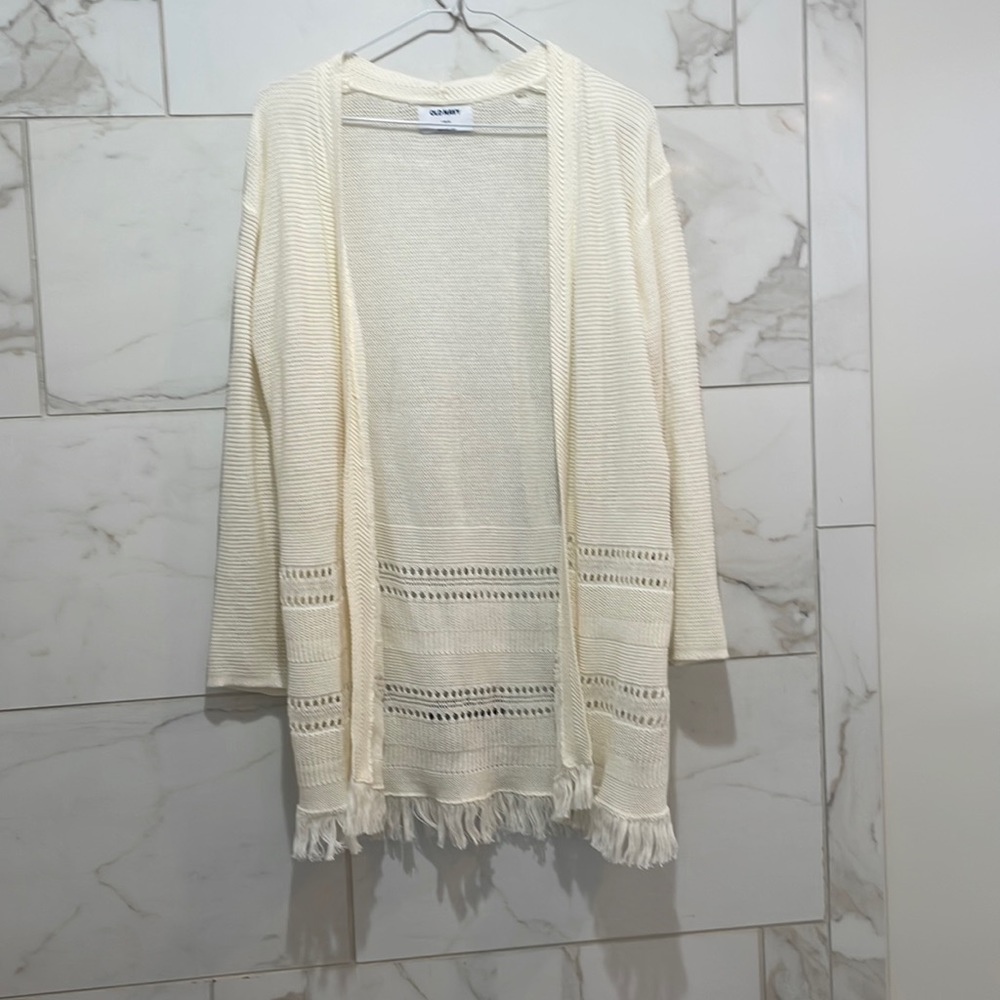 Kids white old navy cardigan